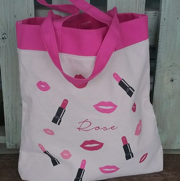 Lancome Make Up Bag Tore with Lipstick Print NWOT - Picture 1 of 5